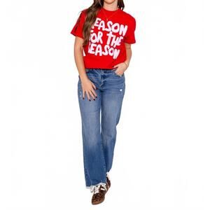 NEW POPPY & PINE reason for the season tee in red